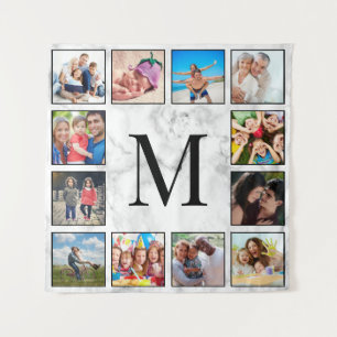 Muster aus weißem Marmor Wandteppich