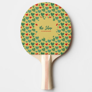 Muster ausgefüllte Herzen Tischtennis Schläger