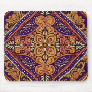 Muster Batik Gelb Blau Mousepad