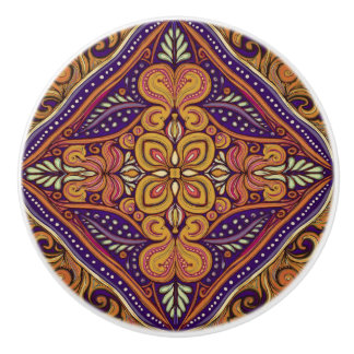 Muster Batik Yellow Blue Keramikknauf