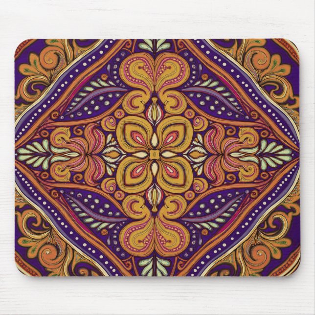 Muster Batik Yellow Blue Mousepad (Vorne)