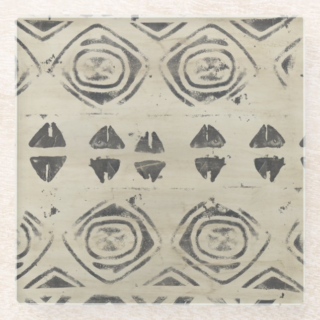 Muster Bazaar - gerundete und geometrische Formen Glasuntersetzer (Vorderseite)