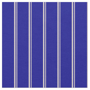 Muster Bisque & Dark Blue Lines/Stripes Stoff