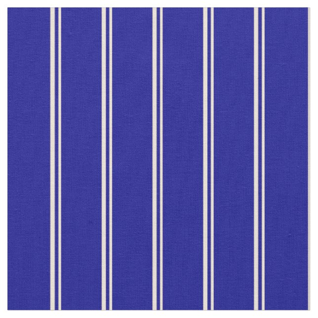 Muster Bisque & Dark Blue Lines/Stripes Stoff (Nahaufnahme)