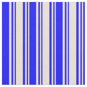 Muster Bisque und Blue Lines/Streifen Stoff