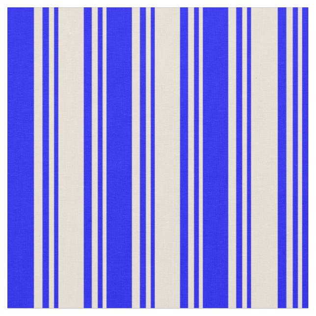 Muster Bisque und Blue Lines/Streifen Stoff (Nahaufnahme)