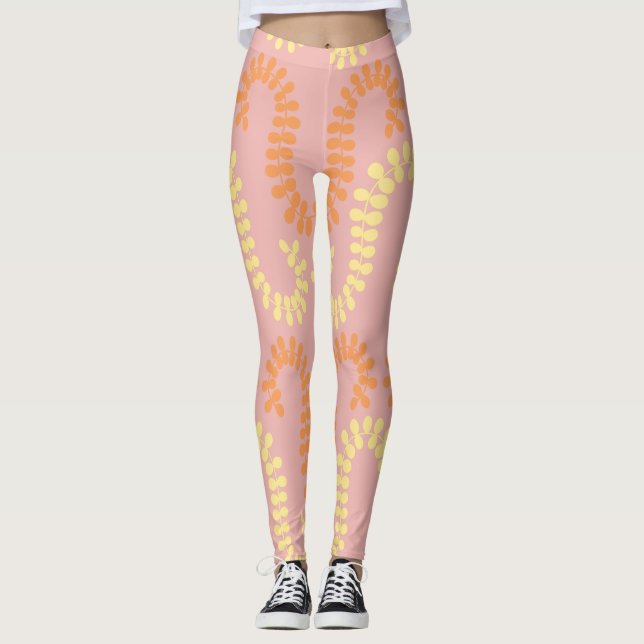 Muster-Blätter Leggings (Vorderseite)