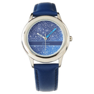 Muster blau mit weißen Sternen Armbanduhr