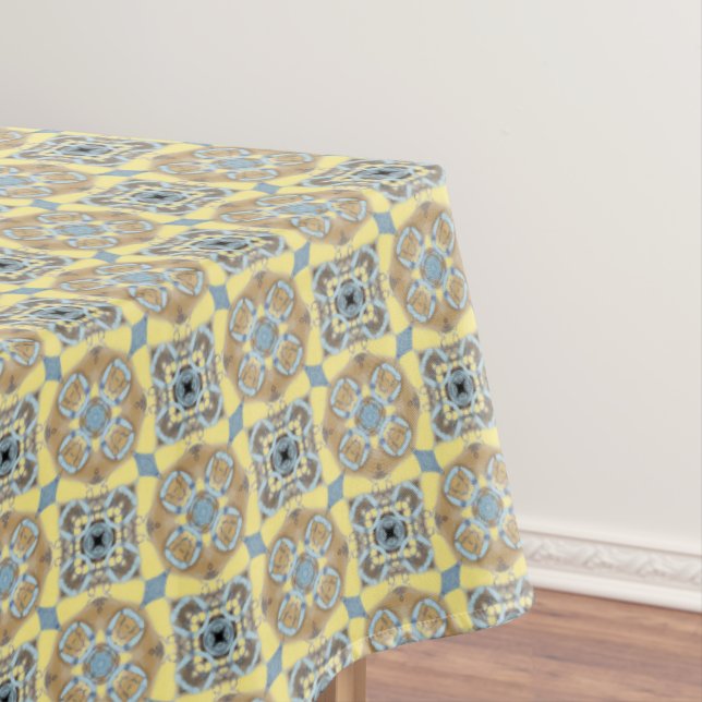 Muster Blau, Tan, Gelb und Braun Tischdecke (Beispiel)
