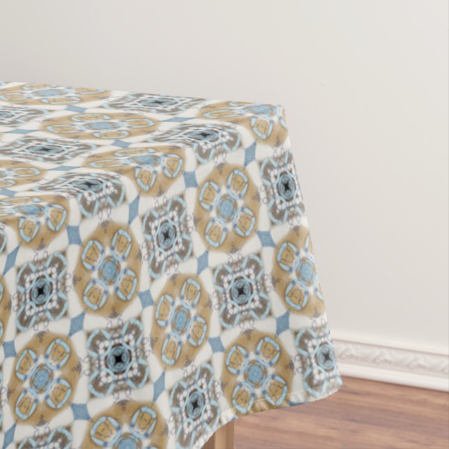 Muster Blau, Tan, Weiß und Braun Tischdecke (Beispiel)