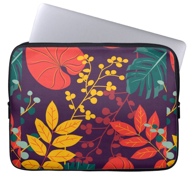 Muster Blume bunt glänzend Laptopschutzhülle (Vorderseite)