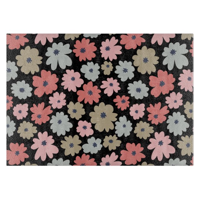 Muster Blume Farblich Vintag Schneidebrett (Vorderseite)