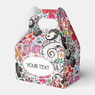 Muster - Blume Power Frieden + Ihr Text Geschenkschachtel
