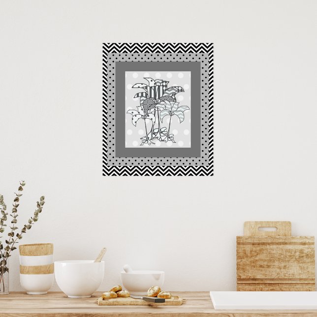 Muster Blume Zuhause Apartment Geschenk Poster (Küche)