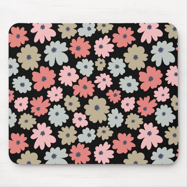 Muster Blumen Farbige Vintage Mousepad (Vorne)