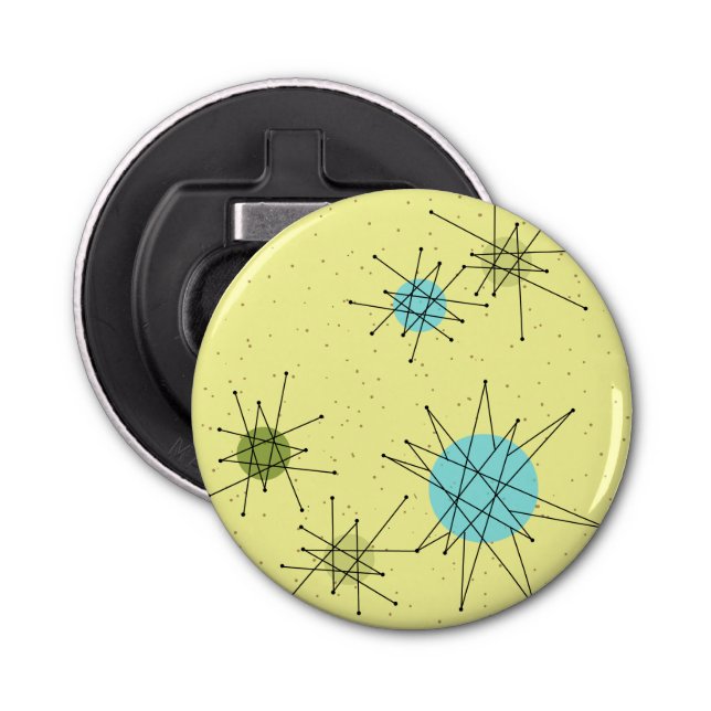 Muster-Bot für gelbe Ikonen-Sternexplosionen Flaschenöffner (Vorderseite)