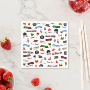 Muster Boy Name Choo Choo Kindergeburtstag Serviette
