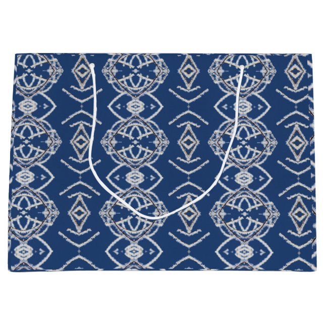 Muster Bright Blue & White Snow Formen Große Geschenktüte (Vorderseite)