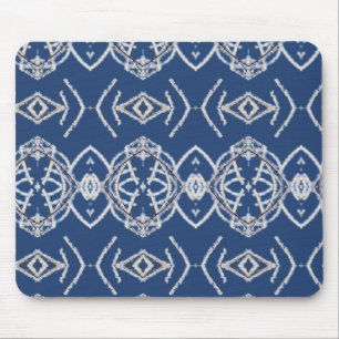 Muster Bright Blue & White Snow Formen Mousepad
