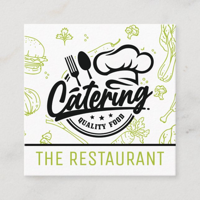Muster | Catering-Logo Quadratische Visitenkarte (Vorderseite)