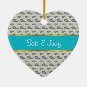 Muster Champagne Paisley Keramik Ornament