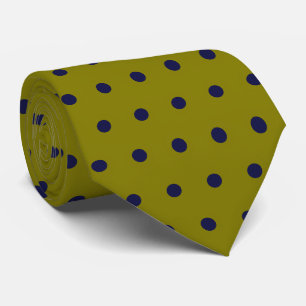 Muster Chartreuse & Navy Polka Dot Geometric Krawatte
