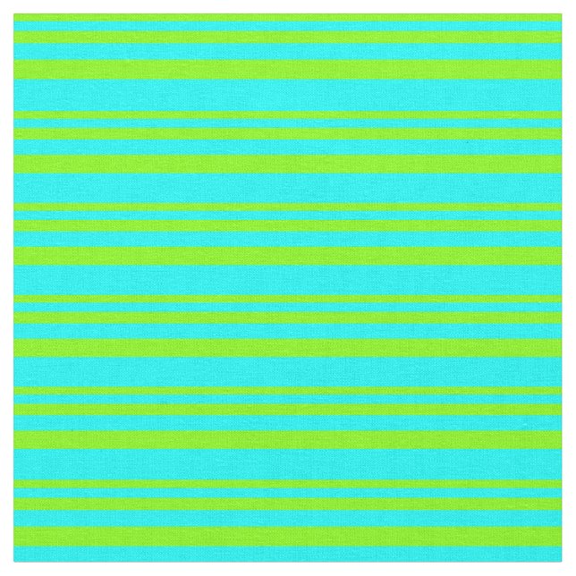 Muster Chartreuse und Cyan Lines Stoff (Nahaufnahme)