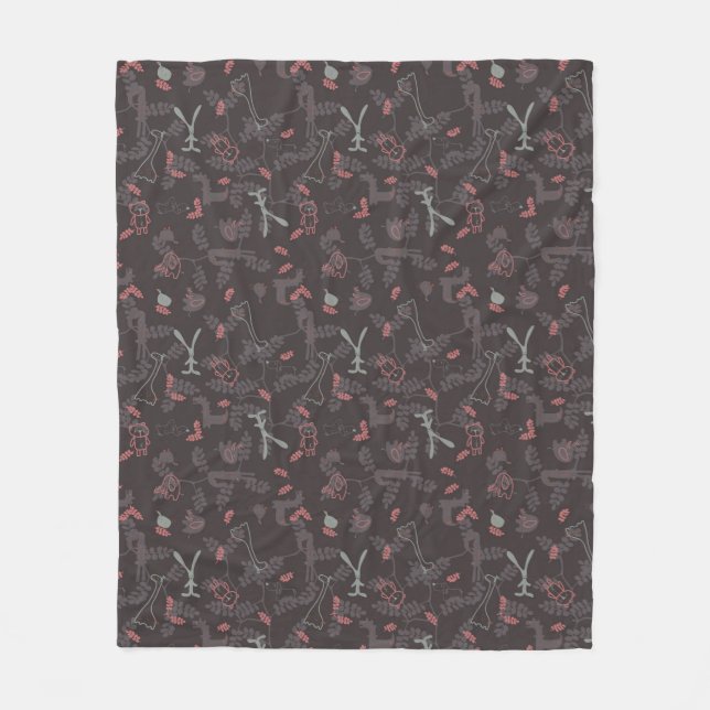 Muster, das Babytiere 1 anzeigt Fleecedecke (Vorderseite)