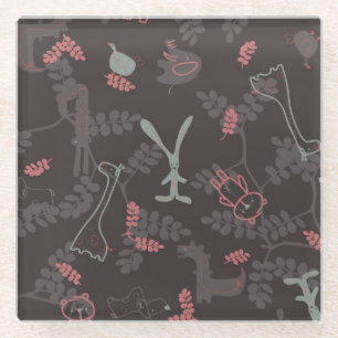 Muster, das Babytiere 1 anzeigt Glasuntersetzer