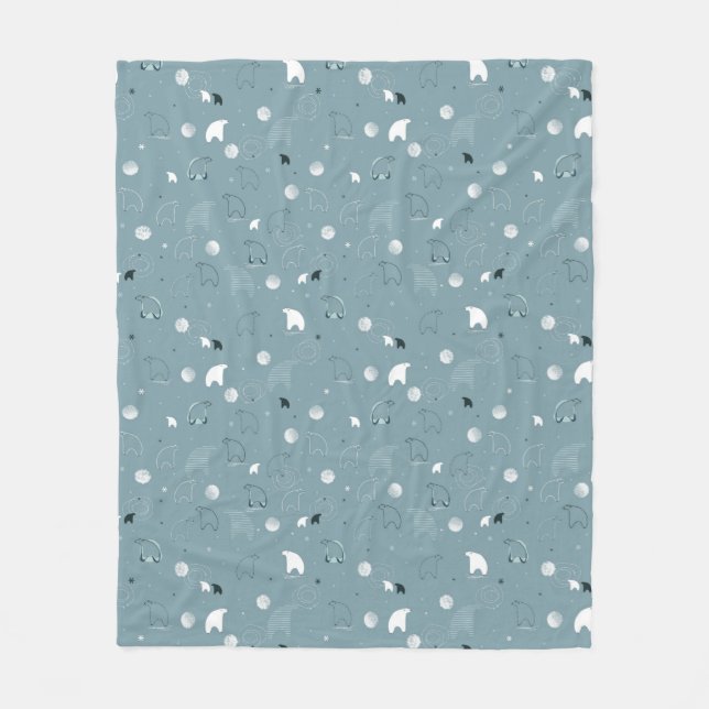 Muster, das ein niedliches polares anzeigt fleecedecke (Vorderseite)