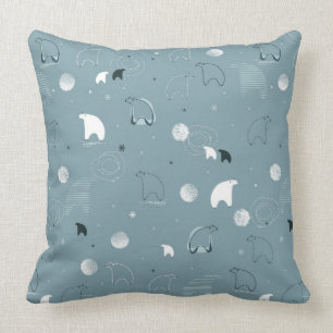 Muster, das ein niedliches polares anzeigt kissen