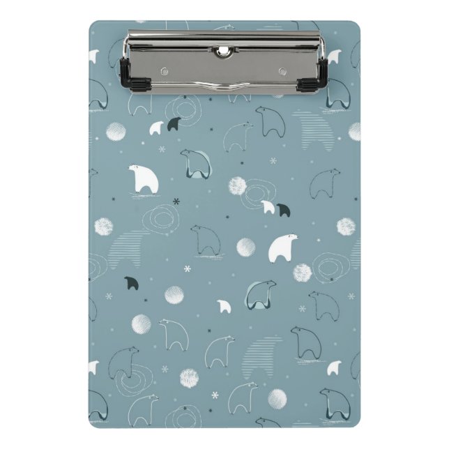 Muster, das ein niedliches polares anzeigt mini klemmbrett (Vorderseite)