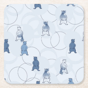 Muster, das einen Grizzlybären kennzeichnet Rechteckiger Pappuntersetzer