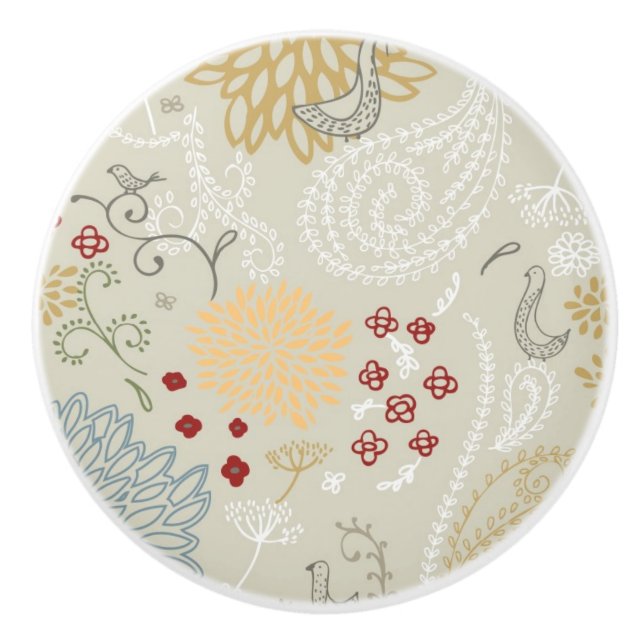 Muster, das gelockten Garten anzeigt Keramikknauf (Vorderseite)