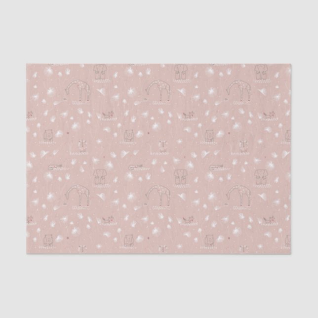 Muster, das niedliche Babydschungeltiere anzeigt Seidenpapier (Vorderseite)