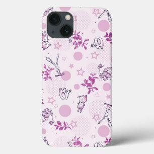 Muster, das Vintage Babytiere anzeigt iPhone 13 Hülle