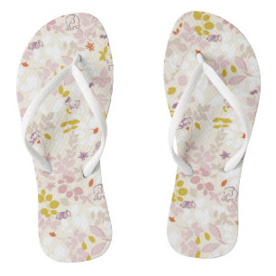 Muster, das wunderliche Tiere anzeigt Flip Flops