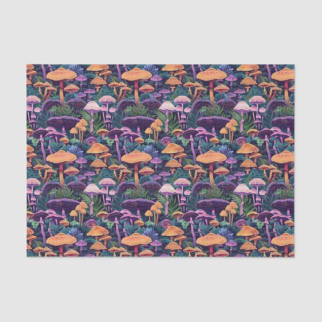 Muster-Decoupage von Funky Mushrooms Seidenpapier (Vorderseite)