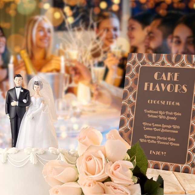 Muster der 1970er Jahre | Cake Flavor Wedding Sockelschild (Wedding Reception)