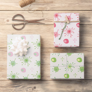 Muster der atomaren Sternexplosion Mitte Pink, grü Geschenkpapier Set