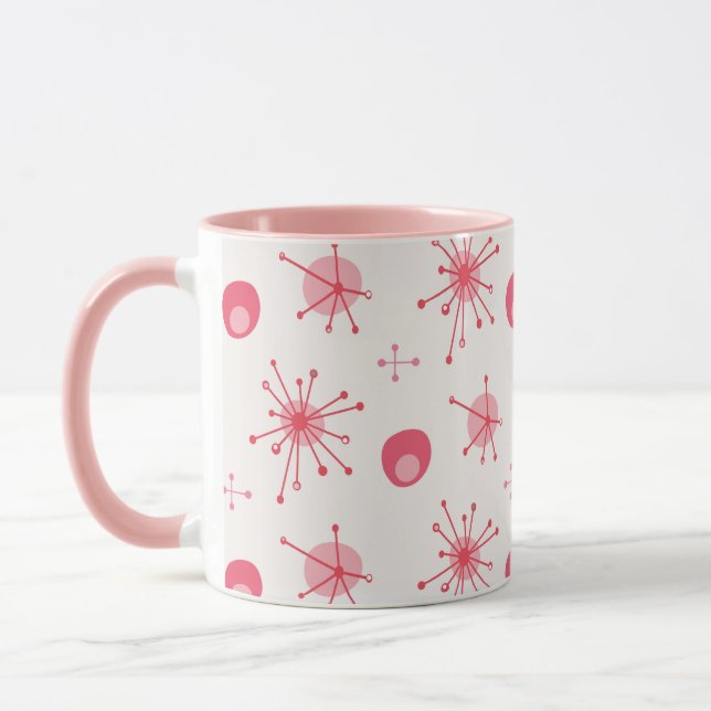 Muster der atomaren Sternexplosion Mitte Rosa, Rot Tasse (Links)