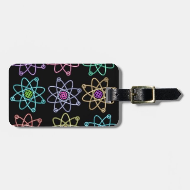 Muster der Atomstruktur Wissenschaft Gepäckanhänger (Vorderseite horizontal)