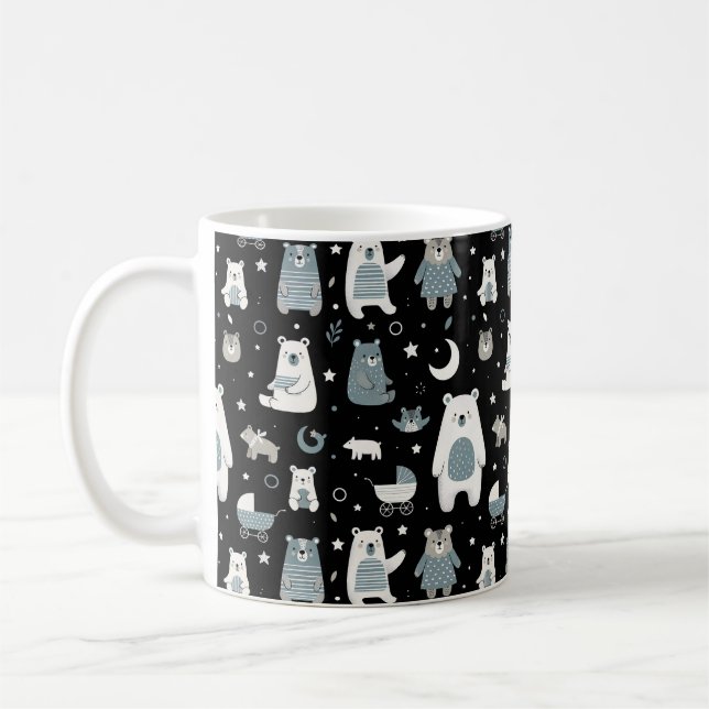 Muster der Bärenfamilie Kaffeetasse (Links)
