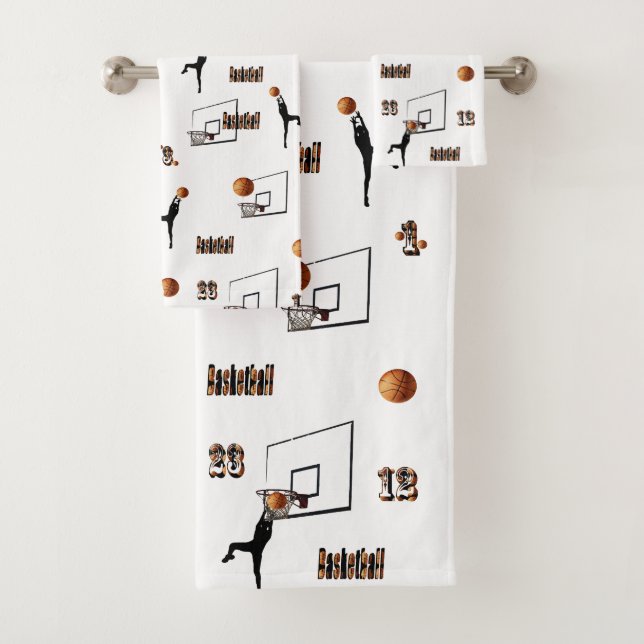 Muster der Basketballspieler, Badhandtuch Set (Insitu)