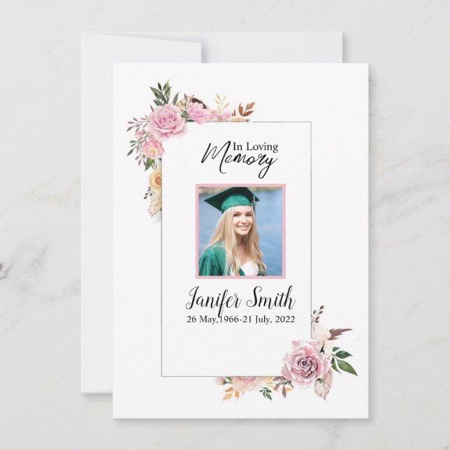 Muster der Beerdigungskarte (Vorderseite)