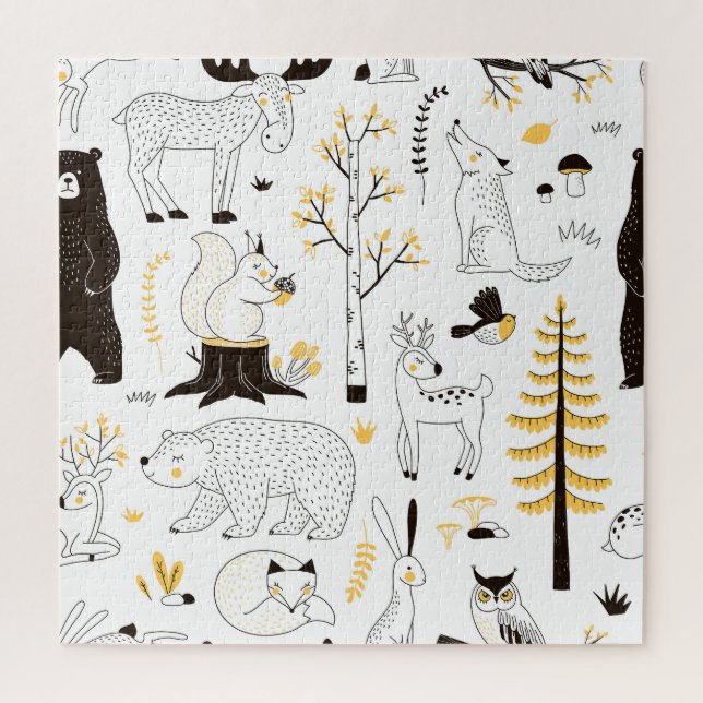 Muster der Blätter für Herbst-Waldbaumen Puzzle (Vertikal)