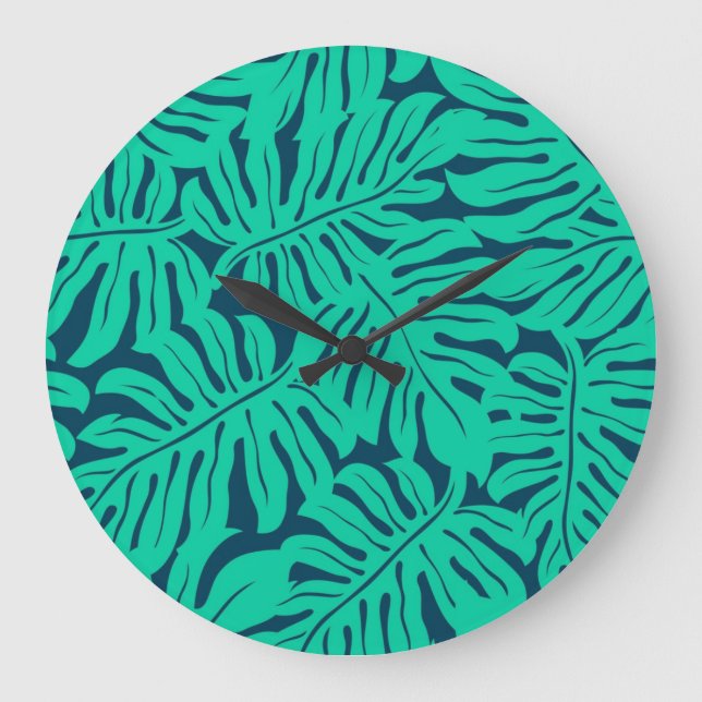 Muster der Blätter Große Wanduhr (Vorderseite)