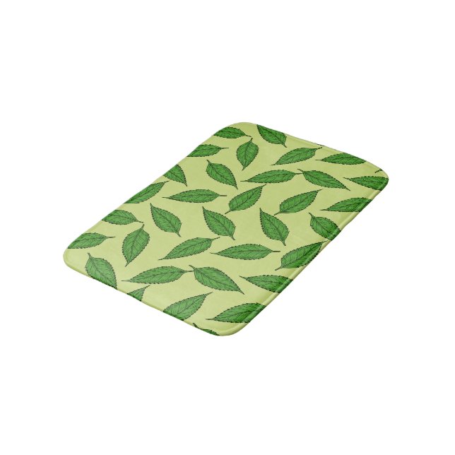 Muster der Blätter, Leaf-Muster, Frühjahrsvorschau Badematte (Schrägansicht)