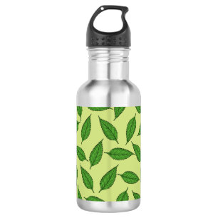 Muster der Blätter, Leaf-Muster, Frühjahrsvorschau Edelstahlflasche