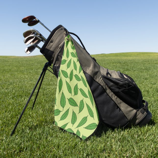 Muster der Blätter, Leaf-Muster, Frühjahrsvorschau Golfhandtuch (Gras)